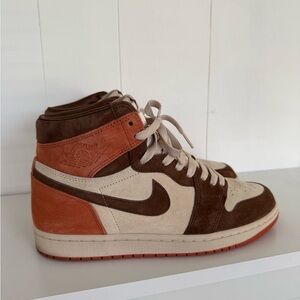 Jordan Brown and Tan High-Top Sneakers